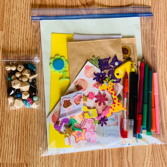 ART FUN pack Set supplies BAG Paper paint sticker kids - Picture 4 of 9